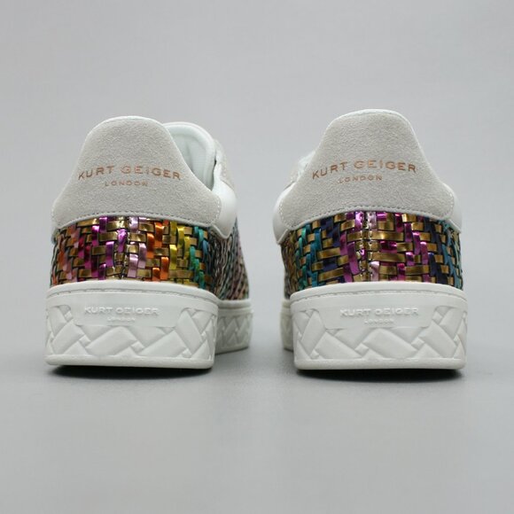 Kurt Geiger Big Girl's 5 Mini Kensington Cupsole Sequin Rainbow Shoes Sneakers - Picture 4 of 11